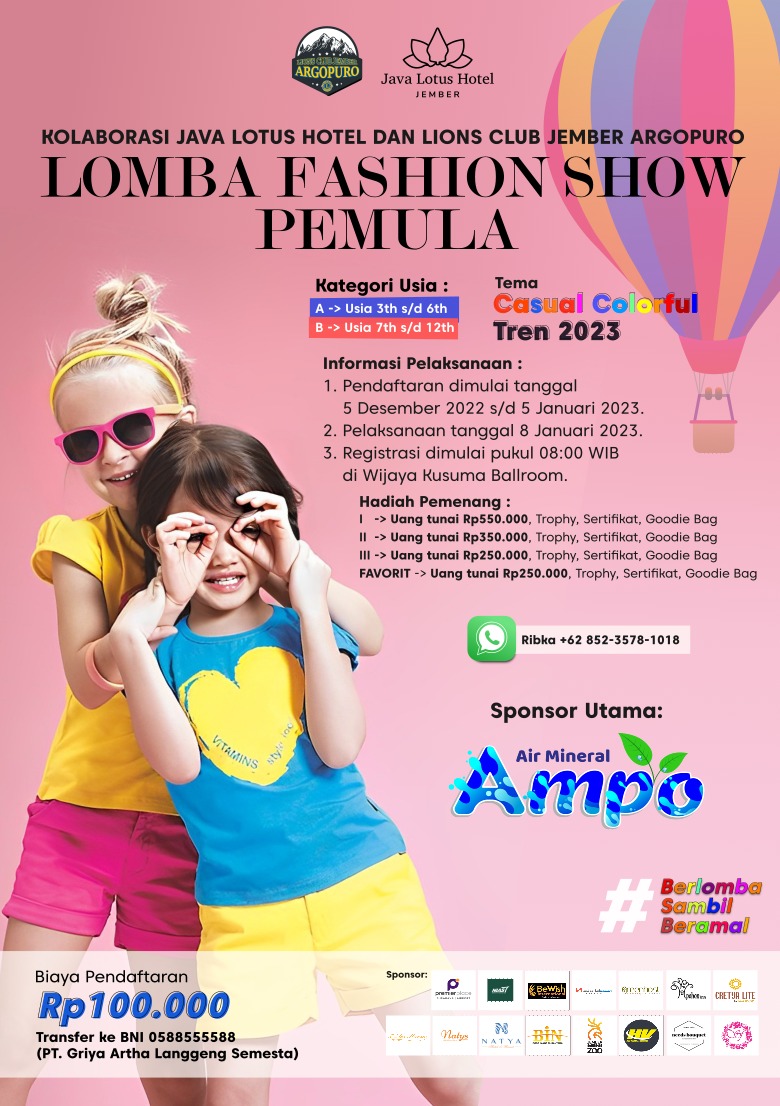 Lomba Fotogenic Balita dan Fashion Model Anak-anak Pemula - Java Lotus