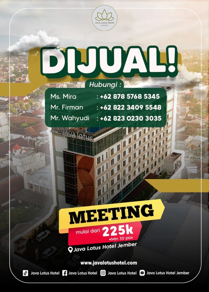 Dijual Java Lotus Hotel Jember - Paket Meeting